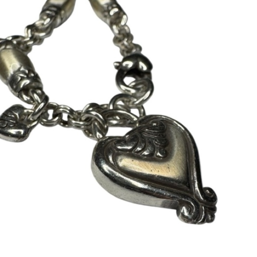 Brighton Blaire Heart Charm Bracelet Barrel Link Chain Retired + Heart Tin - Picture 2 of 7